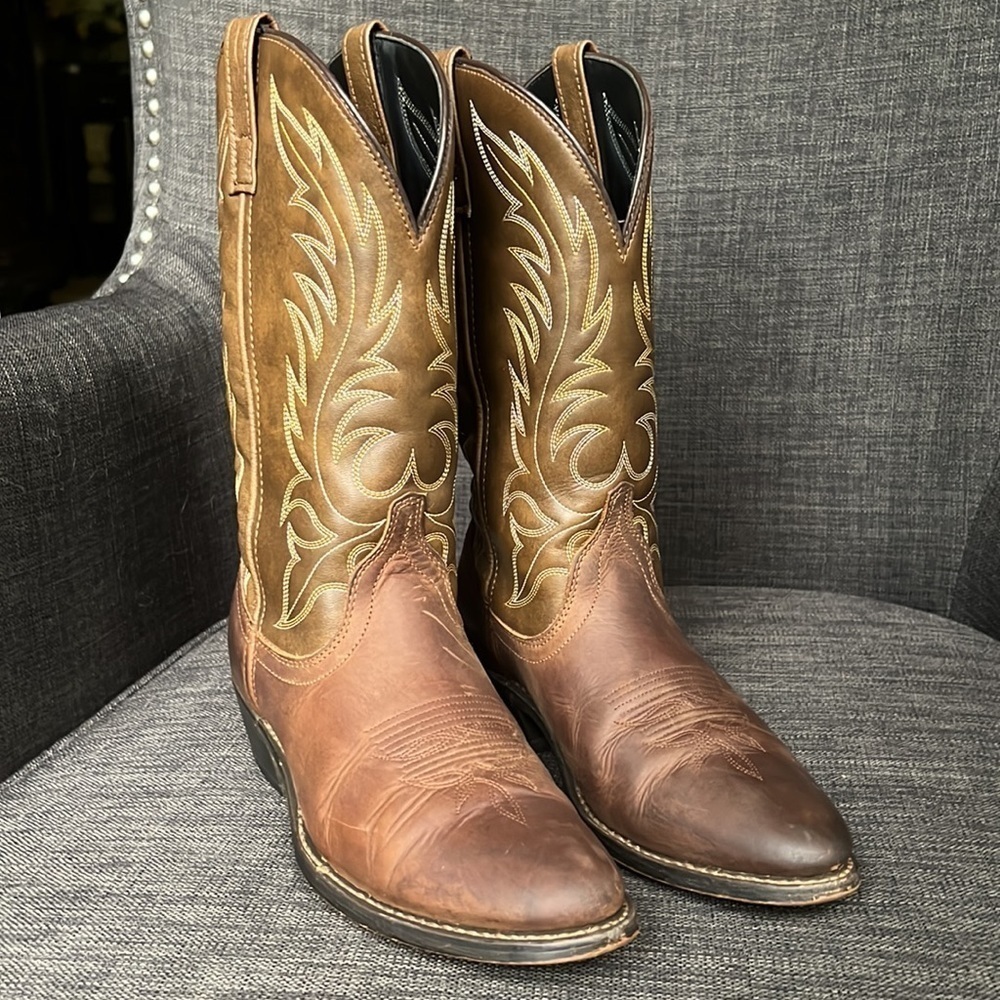 Laredo Boots Lea Vamp Fox Women's Leather Cowgirl Chore Western 7.5